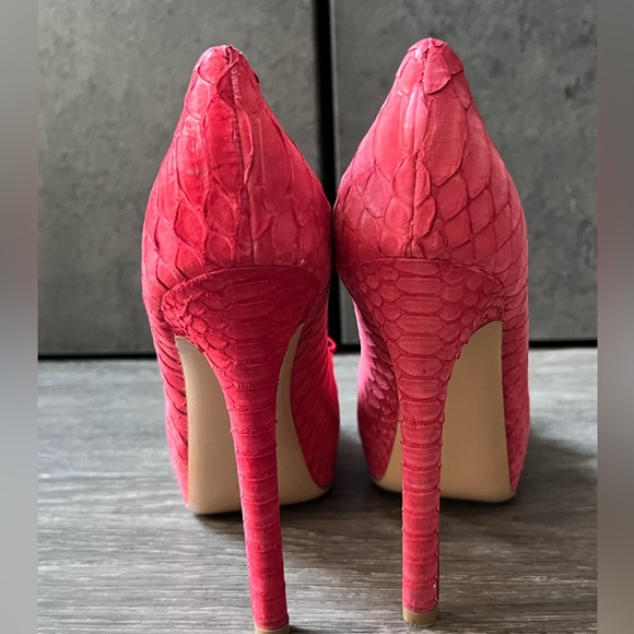 Bright Pink/Coral Platform Pumps - Picture 6 of 10